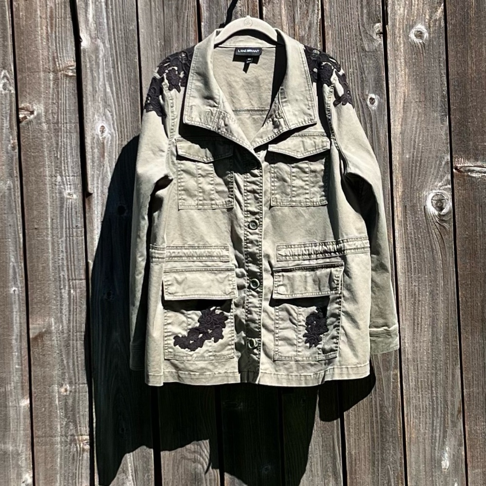Lane Bryant military green utility army jacket  size 14/16